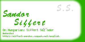 sandor siffert business card